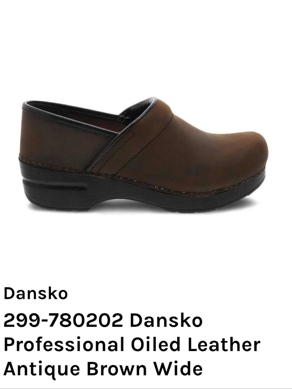 Dansko Professional Clog Antique Brown Oiled Leather Size 43 Wide Unisex New